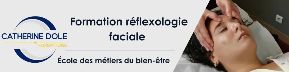 Pub avec le lien vers le site de l'école des métiers du bien-être pour la formation réflexologie faciale et crânienne - Sur le blog santé et bien-être